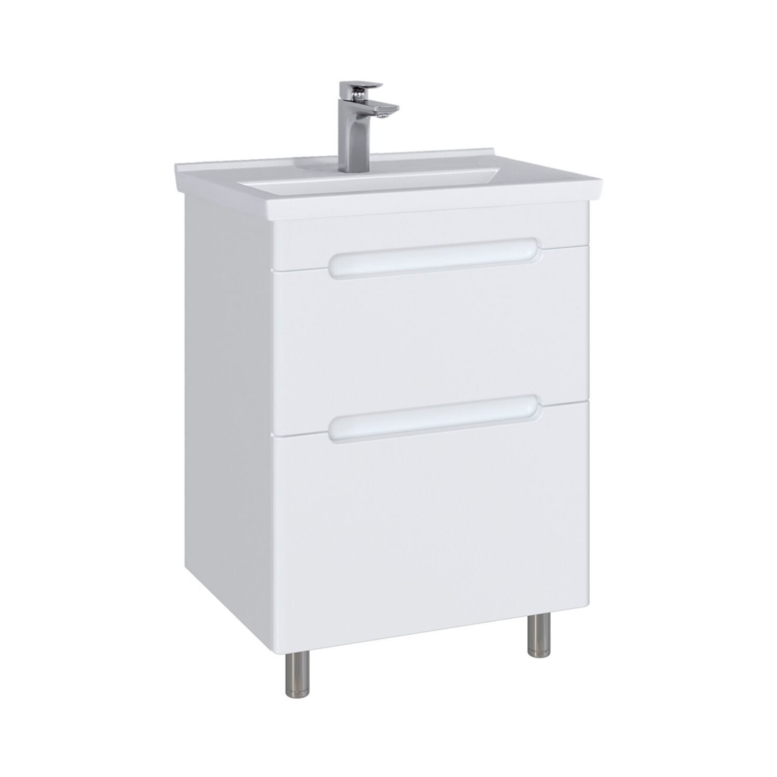 Тумба напольная SanStar Адель 60 с раковиной Фест 60, белая