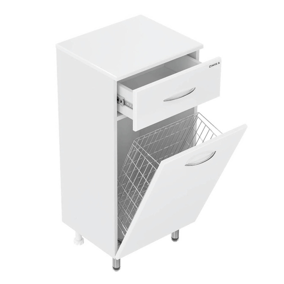 Тумба-комод Onika Каприз 30 с корзиной для белья, белая