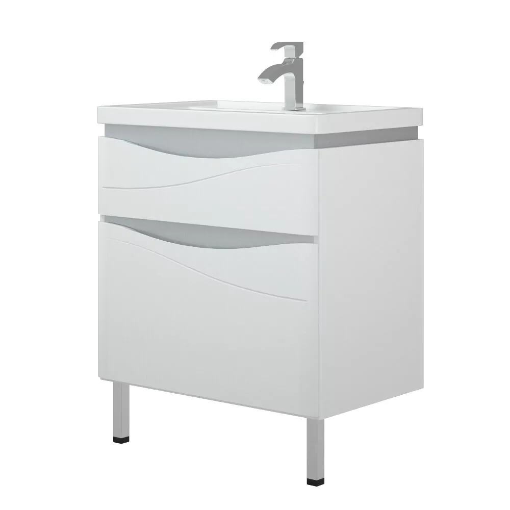 Тумба с раковиной Corozo Омаха 70 Z2 напольная, белая