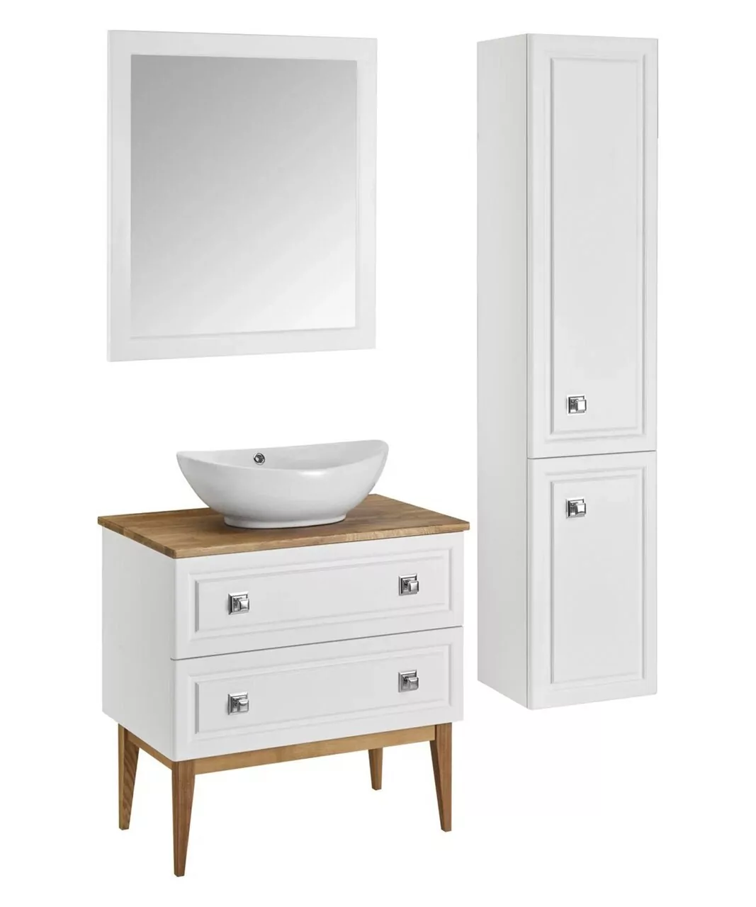 Зеркало ASB Woodline Каталина 80 белый