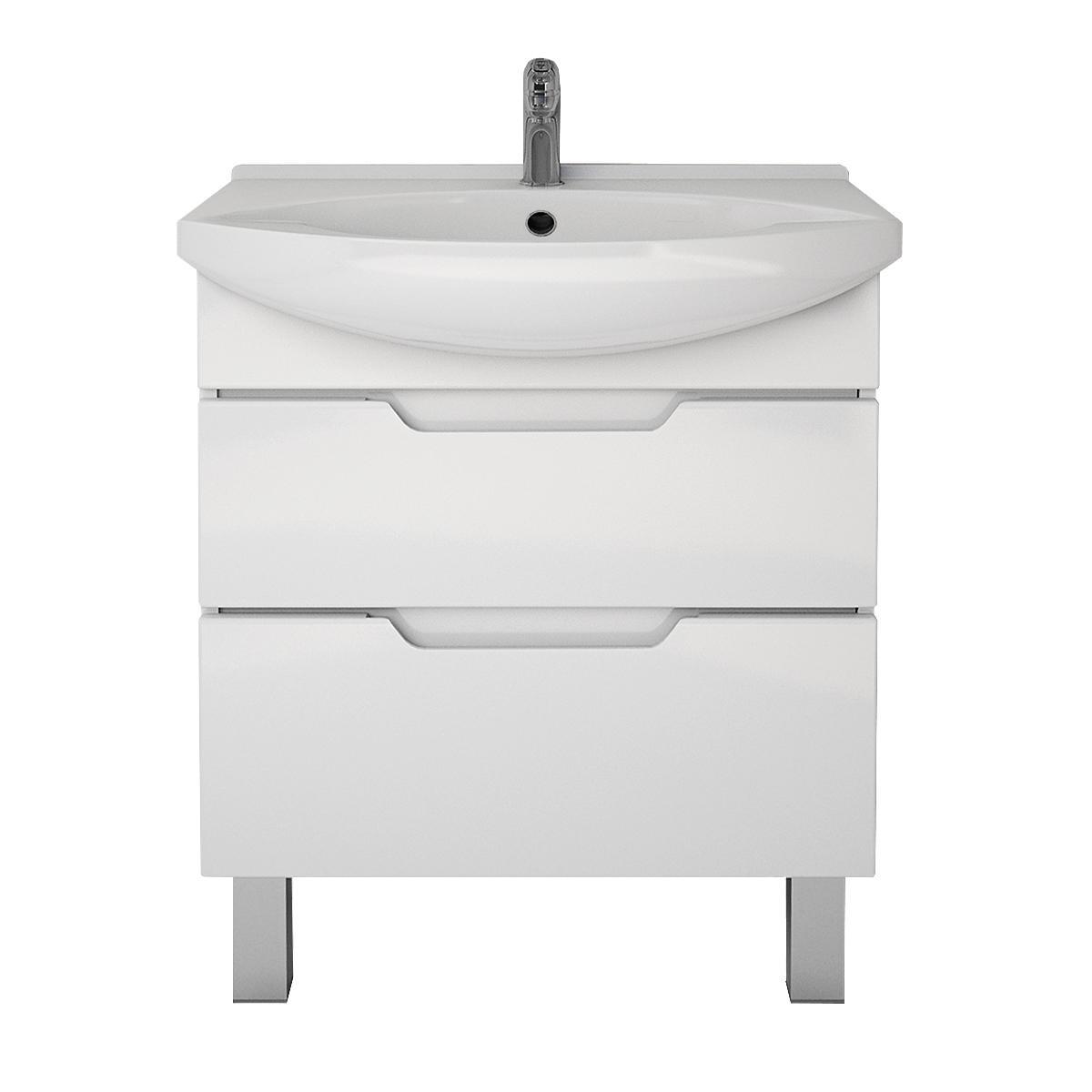 Тумба с раковиной подвесная/напольная Dreja Laguna Plus 75 см, белый