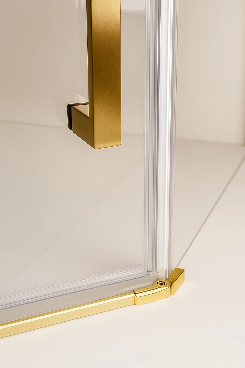 Душевой угол Timo TTSSP-100/17C-8, распаш 1000*1000*2000, профиль мат золото, стекло прозрачное 8 мм