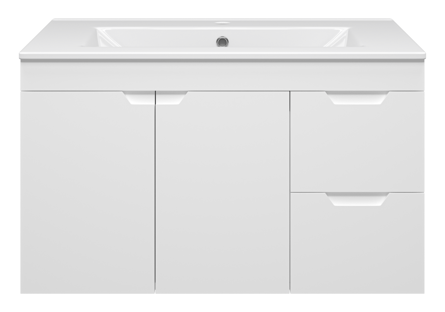 Тумба с раковиной Misty Оптима 90 подвесная, белый