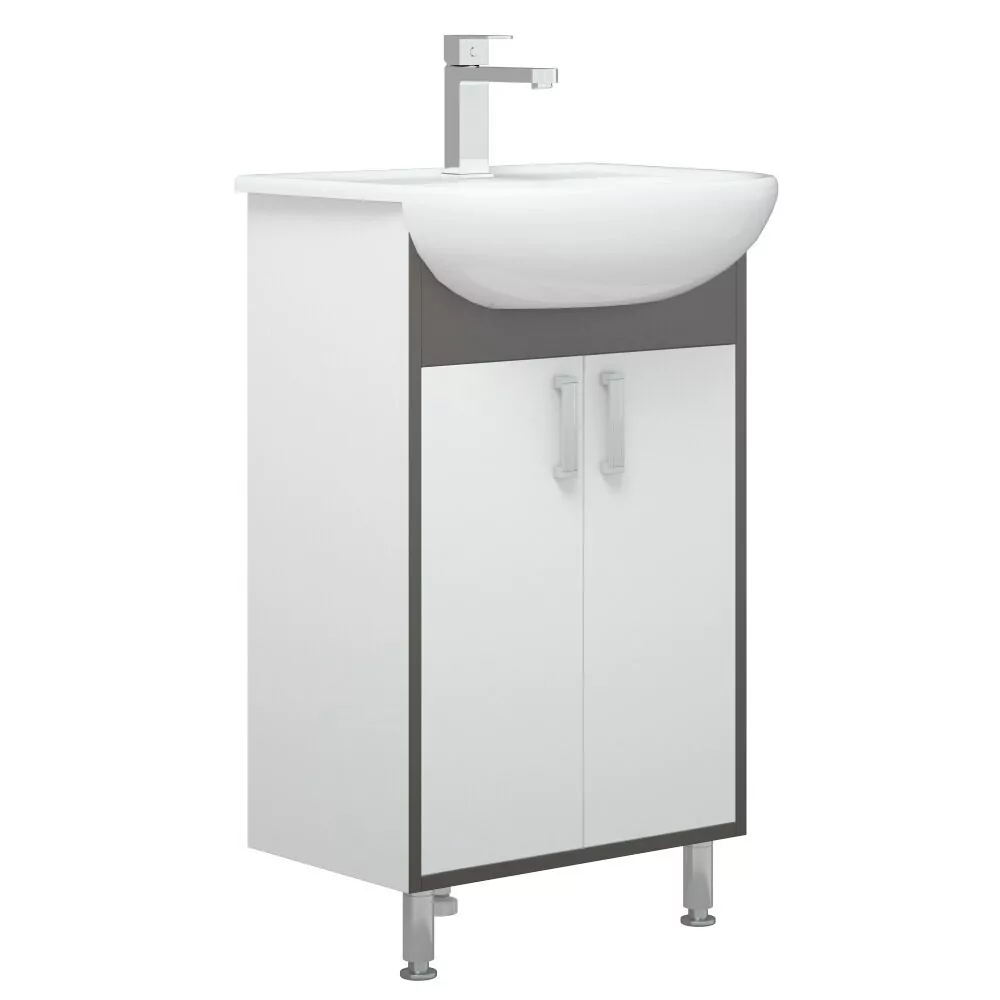 Тумба с раковиной Corozo Спектр 50 напольная, серая