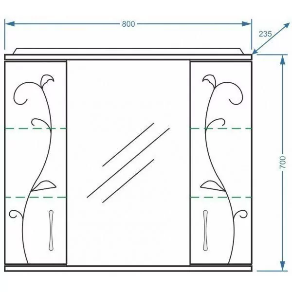 Зеркало со шкафчиком Stella Polar Фантазия 80 свет, белый
