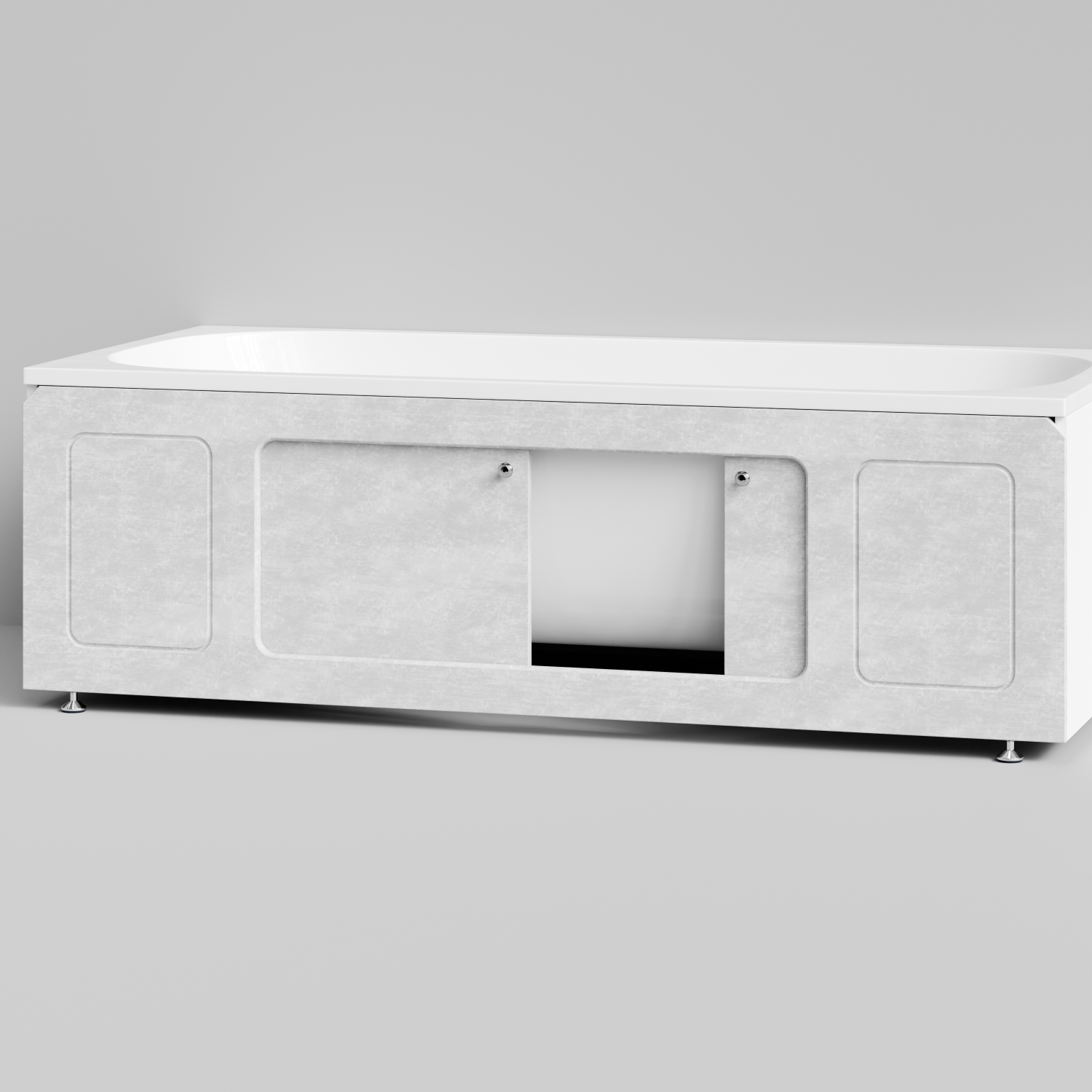 Экран под ванну Vod-ok Лидер 180 раздвижной Белый камен