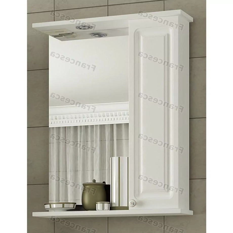 Зеркало с шкафчиком Francesca Империя 55 R свет, белый
