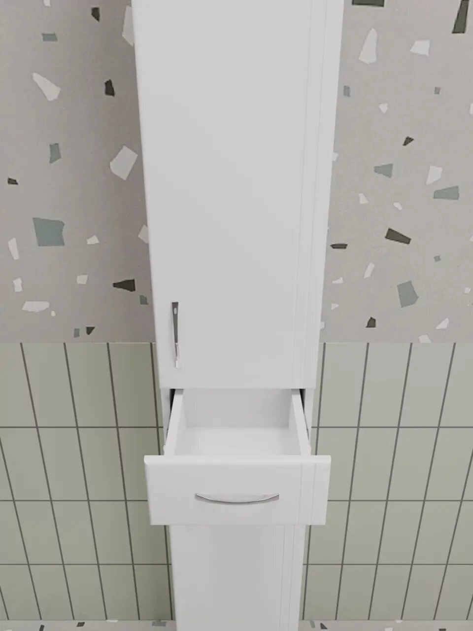 Пенал Style Line Эко Стандарт 30 R напольный, с корзиной, белый