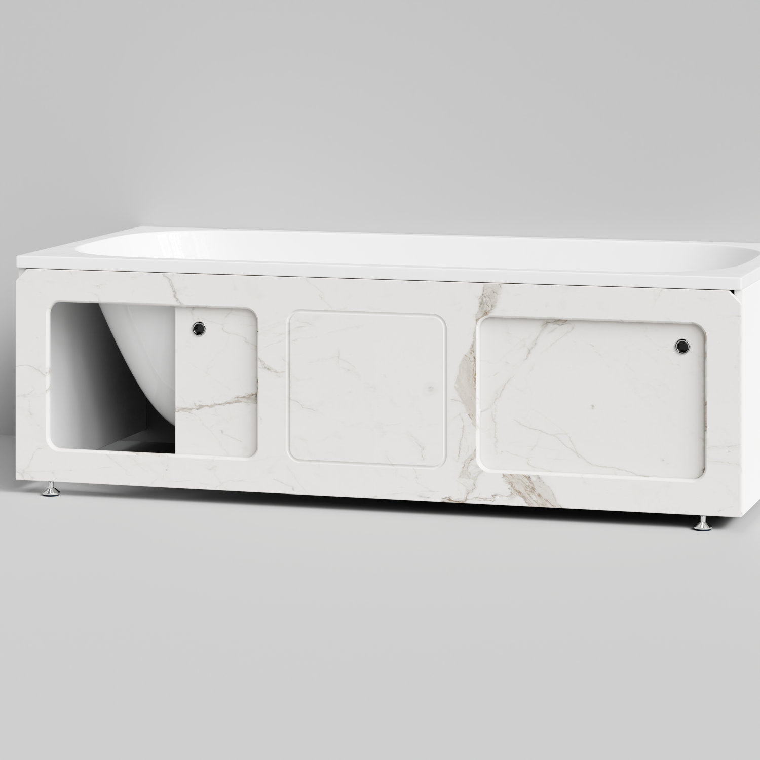 Экран под ванну Vod-ok Хит 180 раздвижной Мрамор Белый натур милк