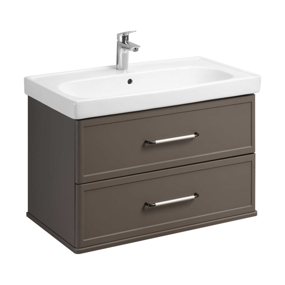 Тумба Aquaton Нео-Классика с раковиной Нео-Классика 85 подвесная, коричневый