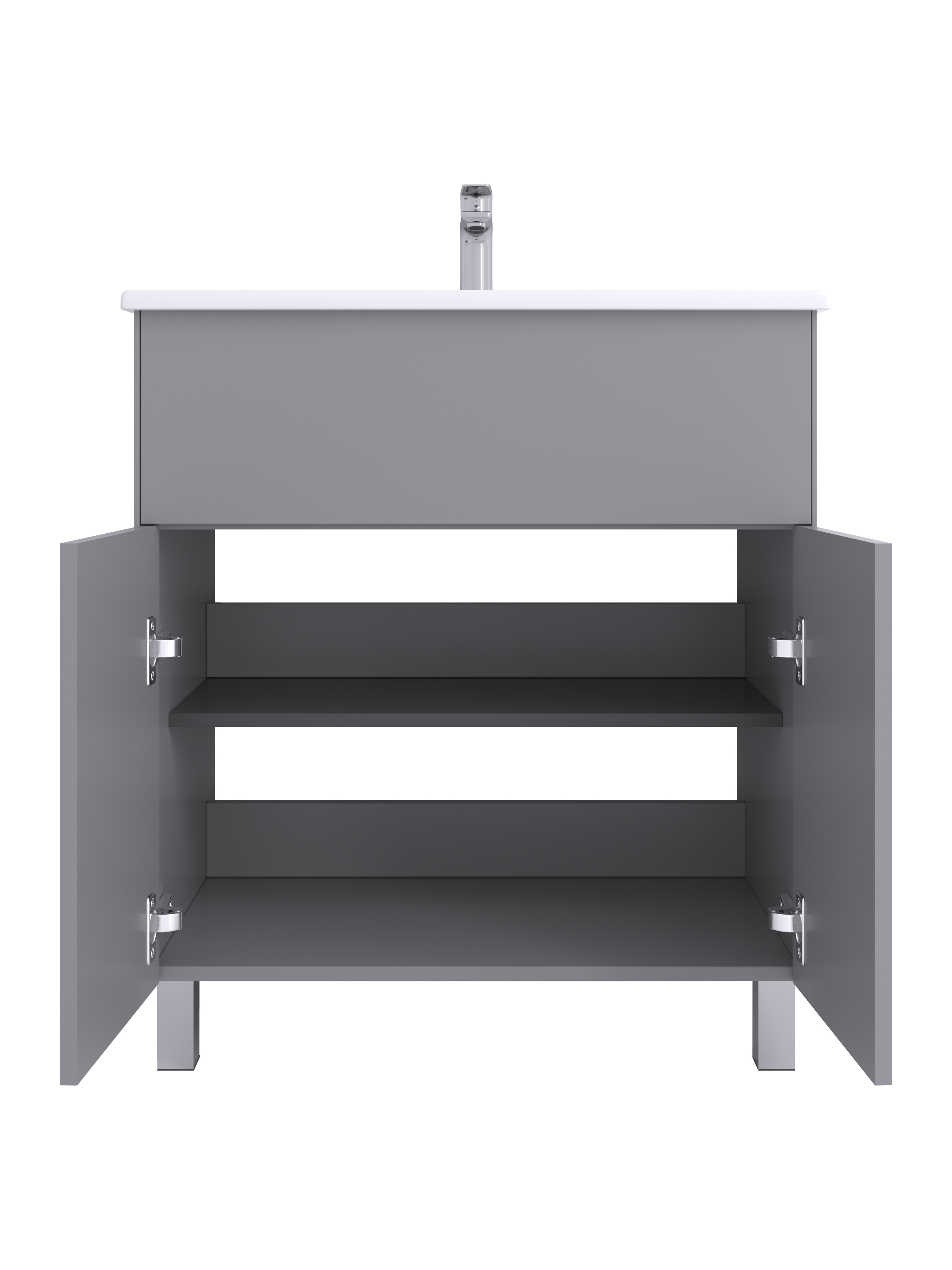 Тумба напольная Aquaton Форест Про 75 с раковиной Элина 75, туманный серый