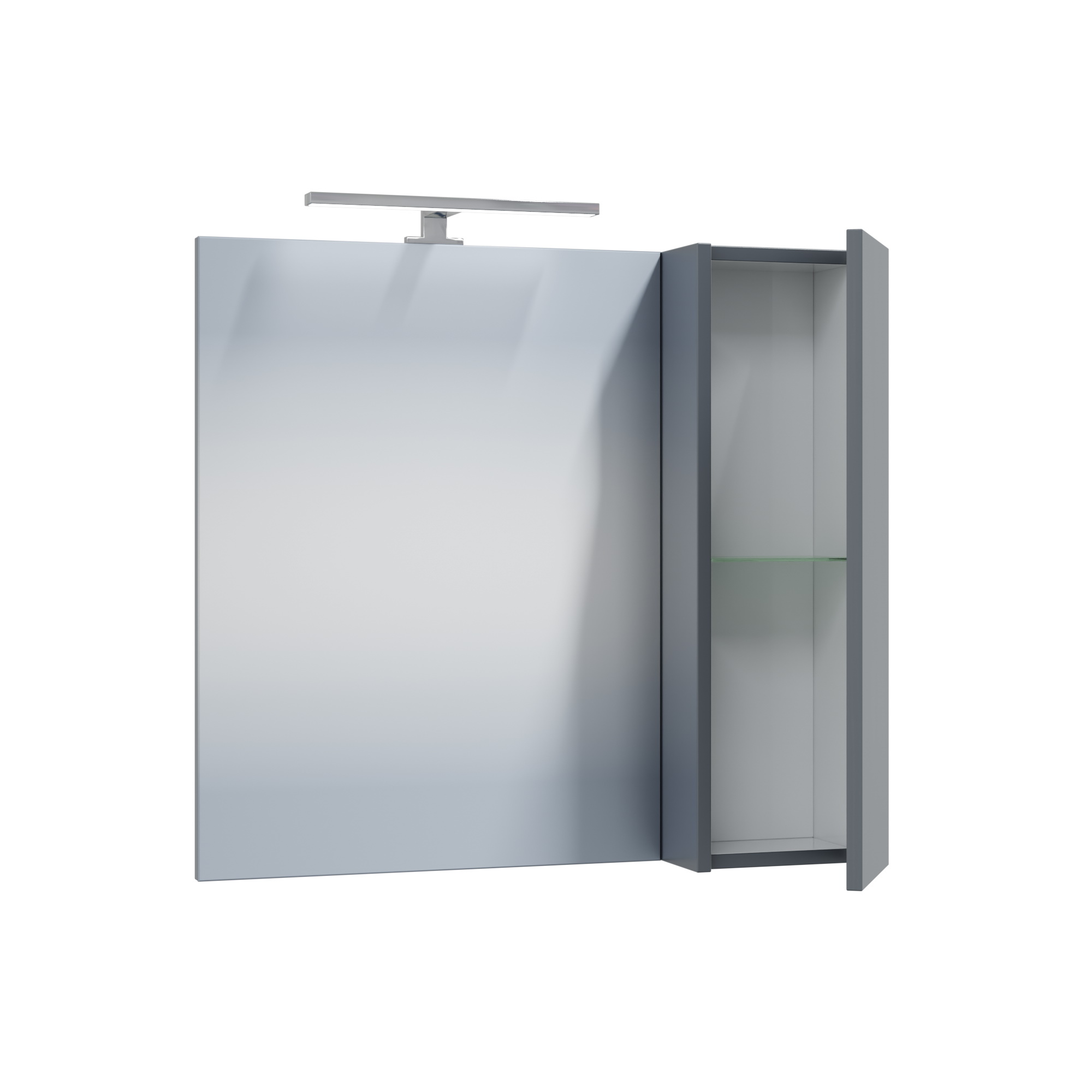 Зеркало-шкаф Санта Антарес 70 R свет, графит матовый