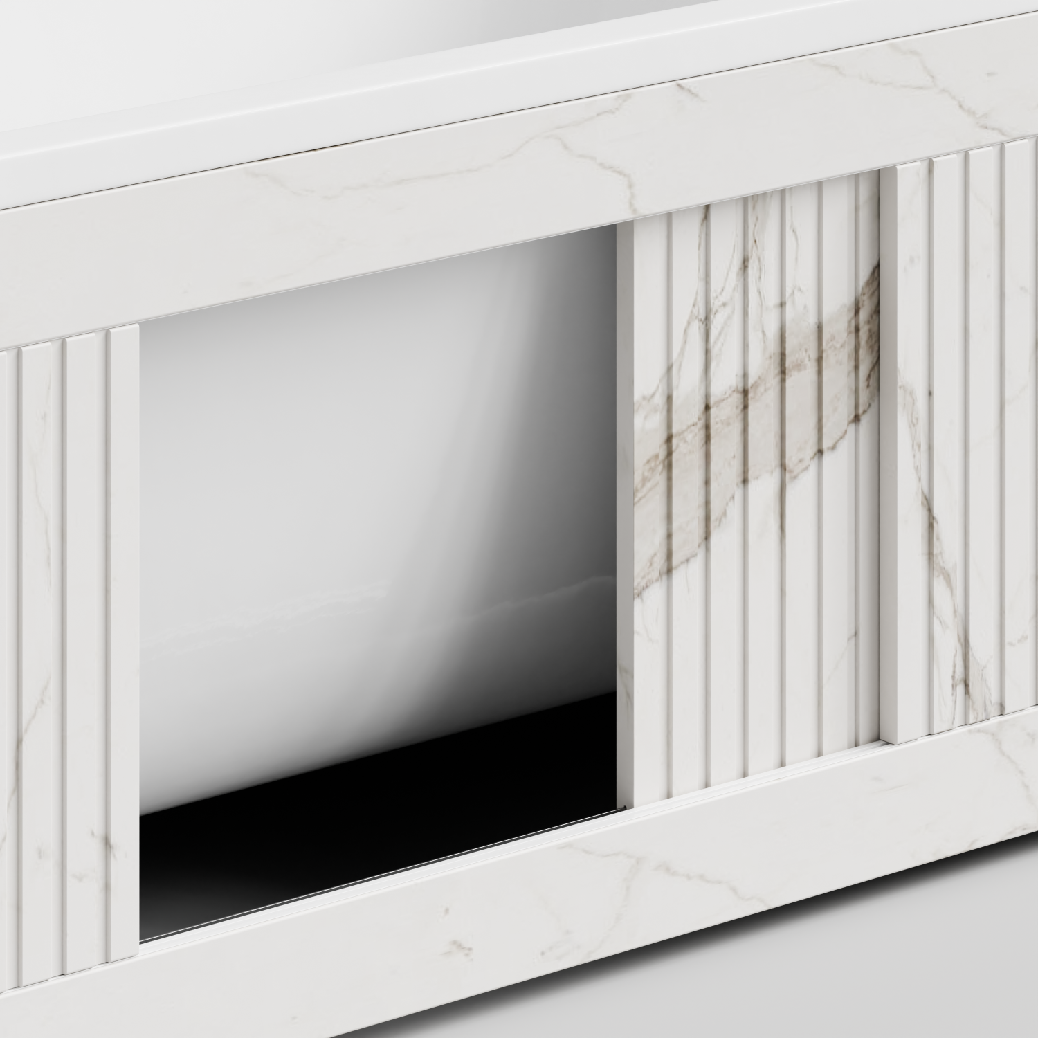 Экран под ванну Vod-ok Тач 170 раздвижной Мрамор Белый натур милк