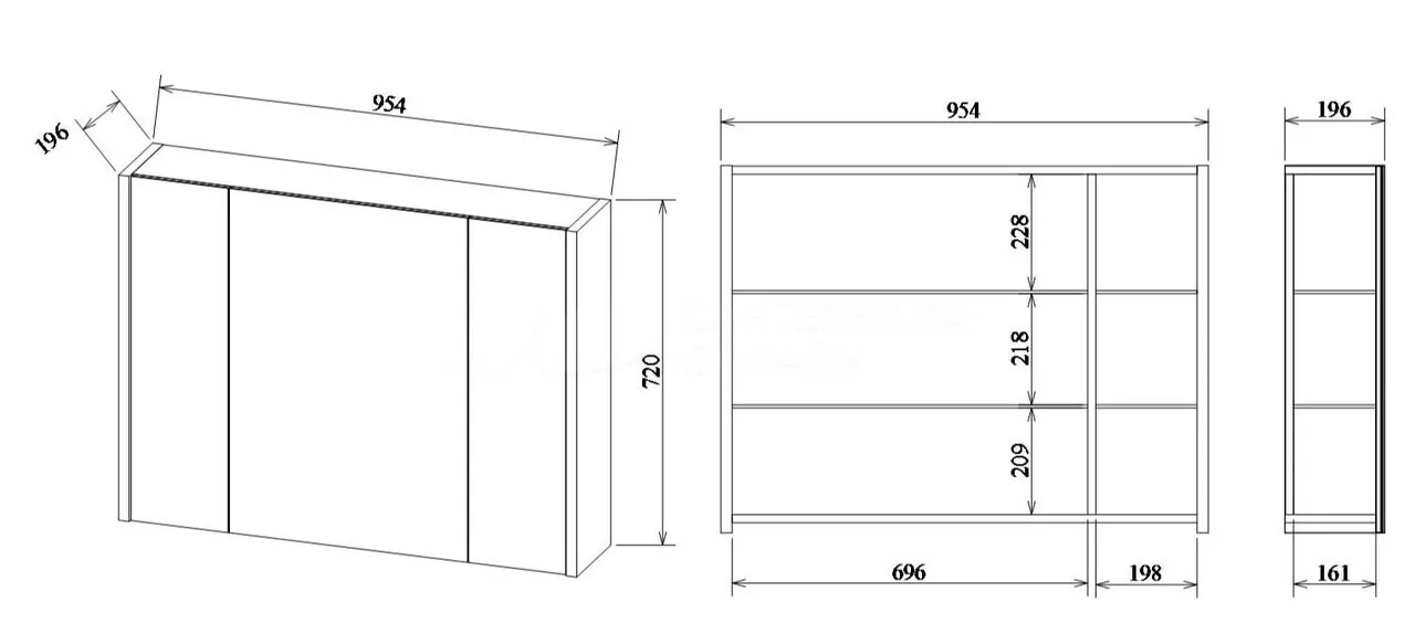 Зеркало-шкаф Sanflor Ларго 100 вяз швейцарский