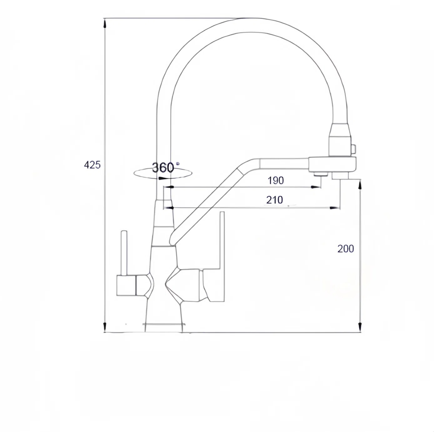 Cмеситель для кухни BochMann ELSE BN с краном под фильтр, матовый никель
