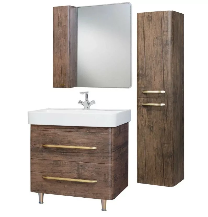 Зеркало со шкафчиком Bellezza Олимпия 60 L орех