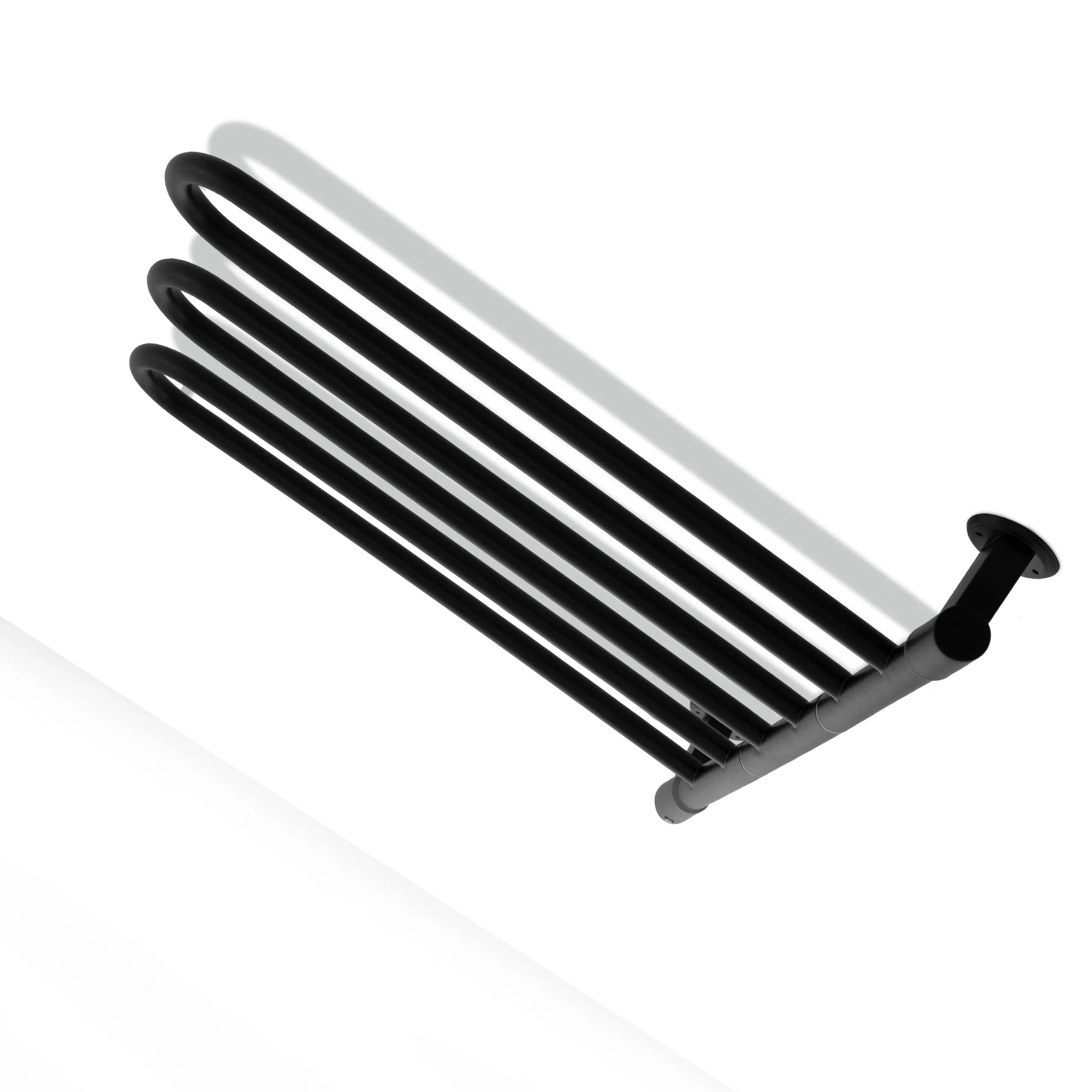 Полотенцесушитель электрический Energy U - G3 поворотный черный матовый, скрытое/наружное подключение