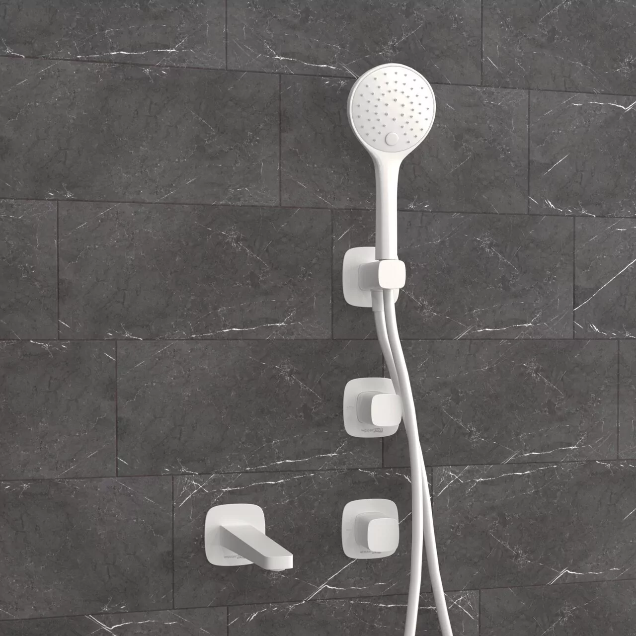 Смеситель для ванны WasserKraft Saale A9551.266.316.328.156.155 белый Soft-touch