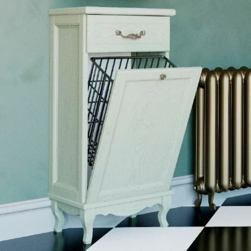 Тумба-комод ValenHouse Лиора 40 с корзиной, слоновая кость, ручки хром