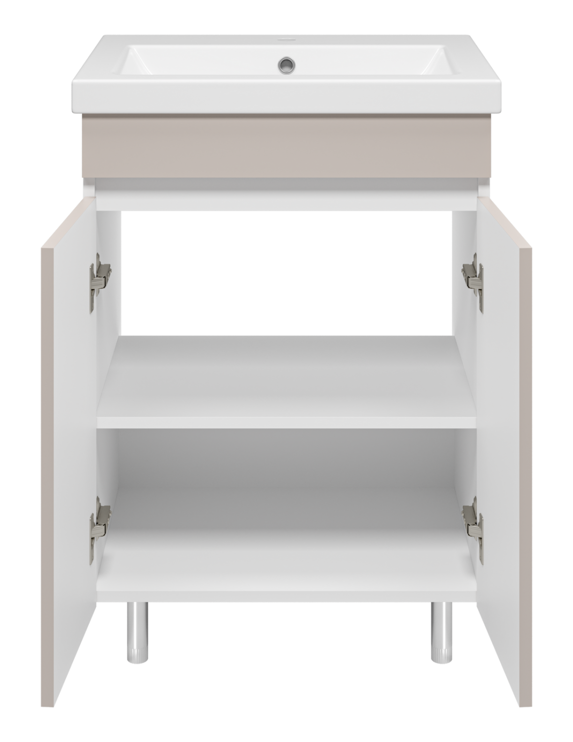 Тумба Misty Майна 60 с раковиной Como 60, напольный, сливки/белый