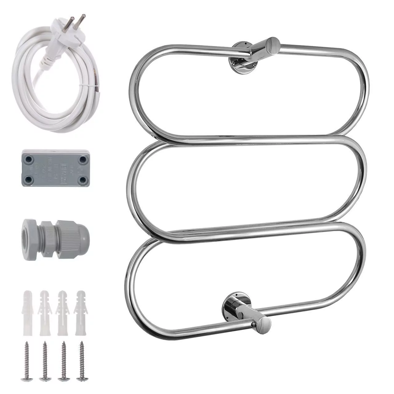 Полотенцесушитель электрический Energy Aura 600x600 хром