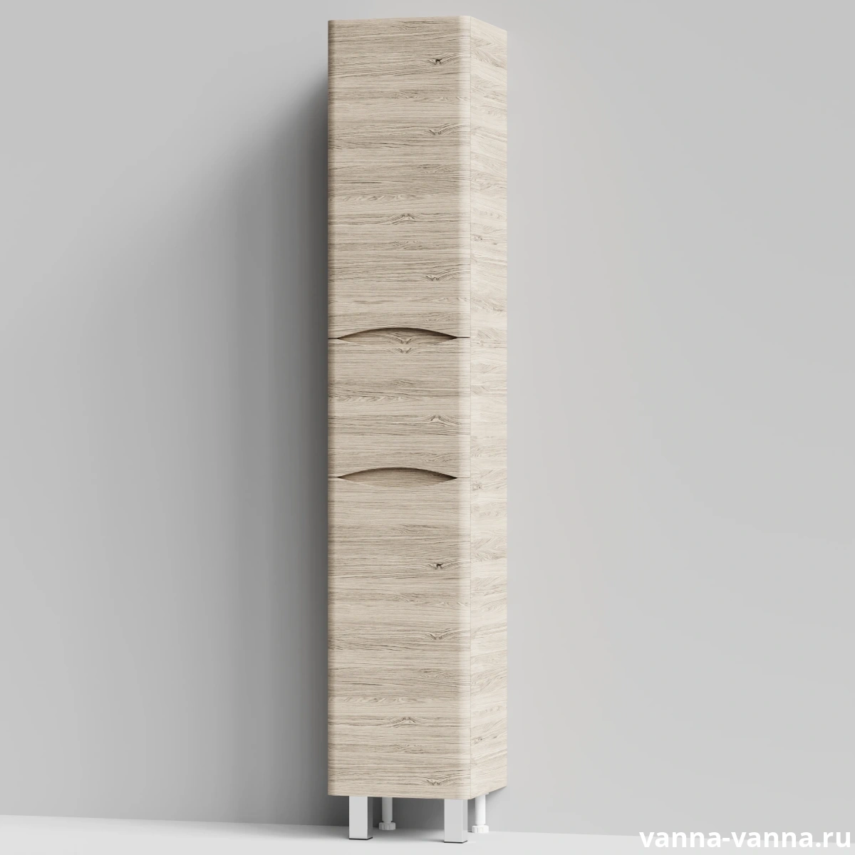 Пенал Vod-ok Адель 35 (1 ящик, 2 двери) напольный, Дубослив ореховый светлый, правый от магазина Vanna-Vanna.ru!