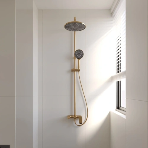 Душевая стойка Veconi FERRI FE-110-G-C4, золото брашинг от магазина Vanna-Vanna.ru!