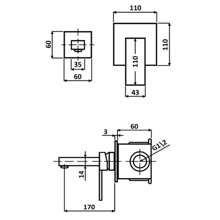 Смеситель для раковины ALMAes Liva TVZ-1845 черный матовый