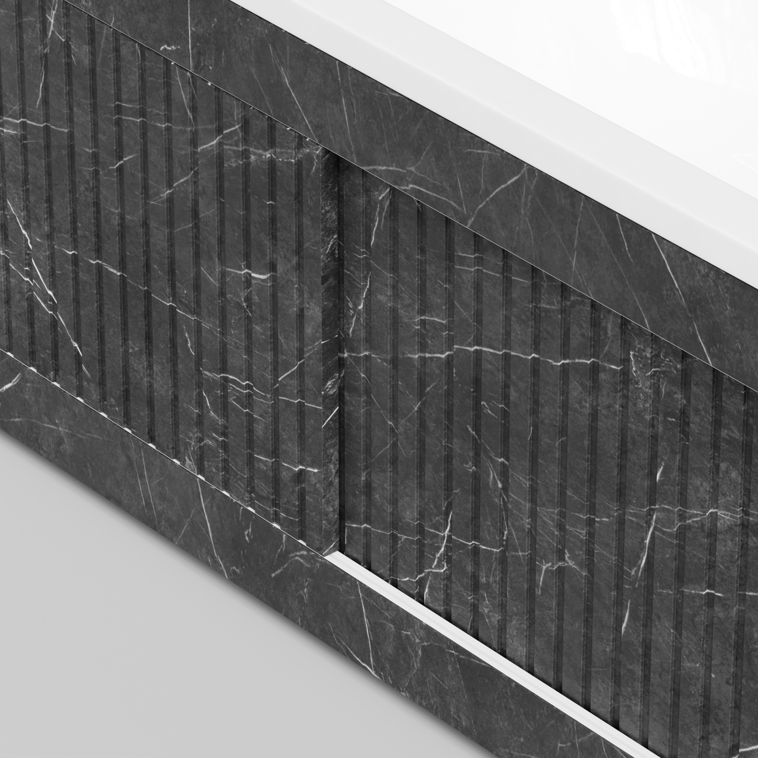 Экран под ванну Vod-ok Тач 170 раздвижной Мрамор Графит софт тач