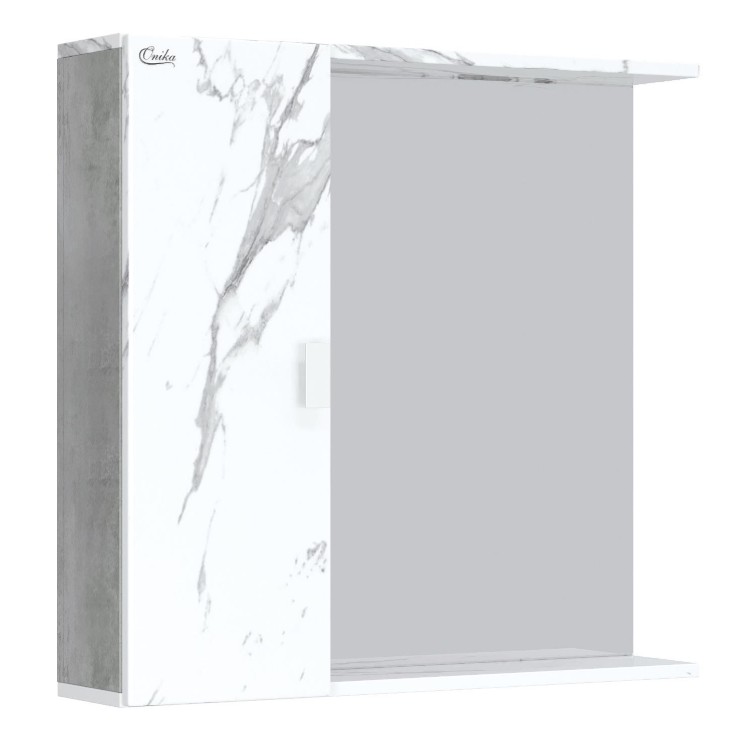 Зеркало с шкафчиком Onika Марбл 75 мрамор/камень бетонный, универсальный