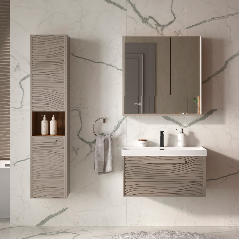 Пенал подвесной EQUIL Gleam 36 подвесной, с корзиной, универсальный R/L, амарок/дуб вотан