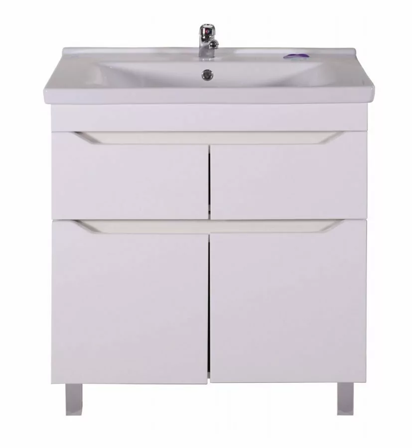 Мебель для ванной Асб-мебель Бари 80-2.2 комплект, напольный, белый