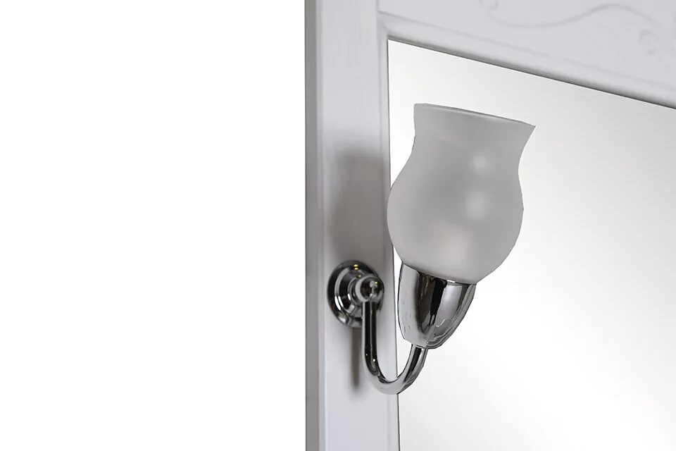 Мебель для ванной Asb-Woodline Салерно 80 комплект, напольный, белый, патина серебро