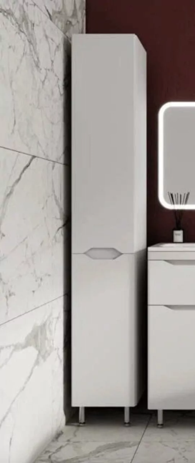 Пенал Style Line Марелла 30 R напольный, с корзиной, белый матовый