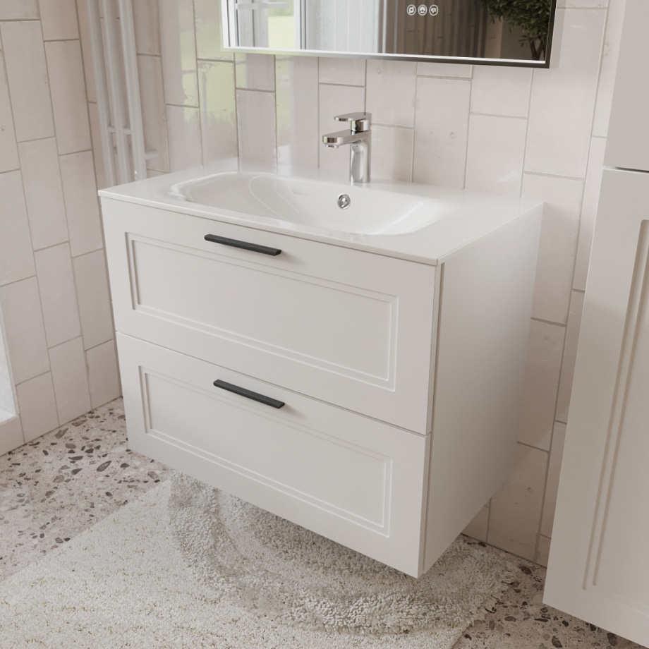 Тумба с раковиной подвесная (80 см) Terminus Classik CLA10802900301O, белый