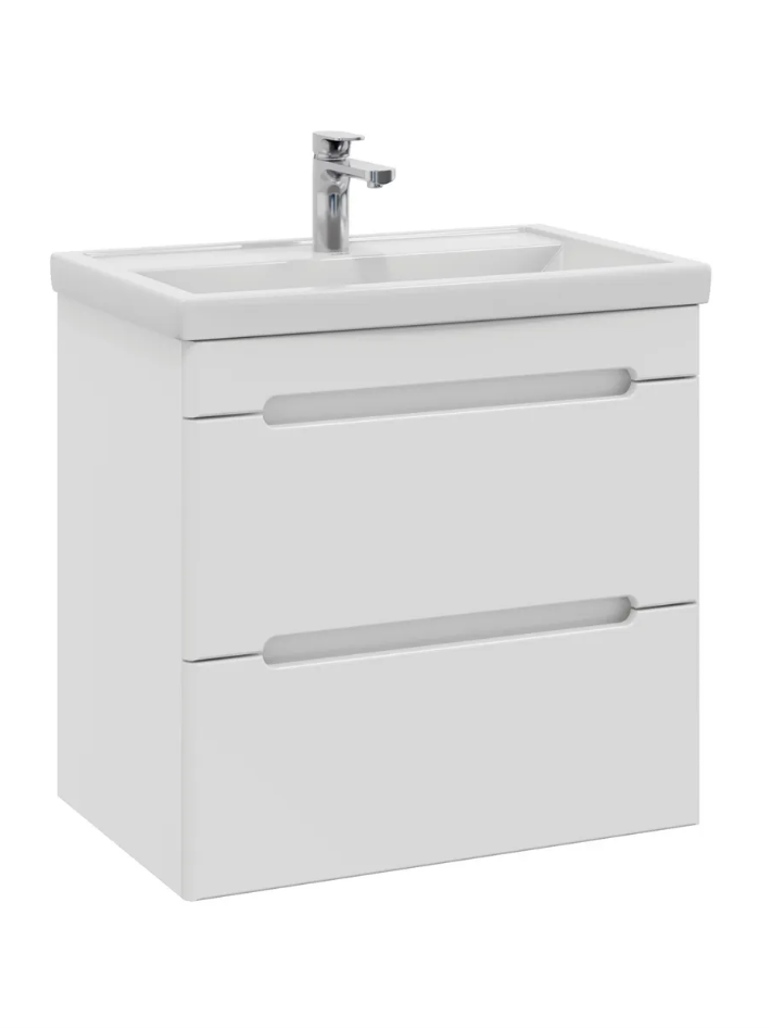 Тумба подвесная SanStar Адель 80 с раковиной Фест 80, белая