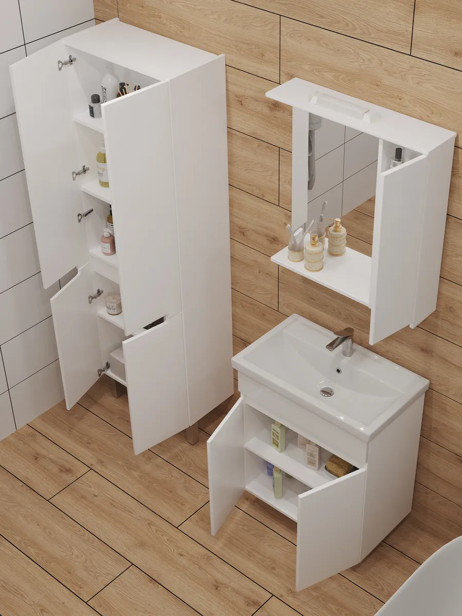 Тумба напольная SanStar Квадро 70 с раковиной Фостер 70 белый