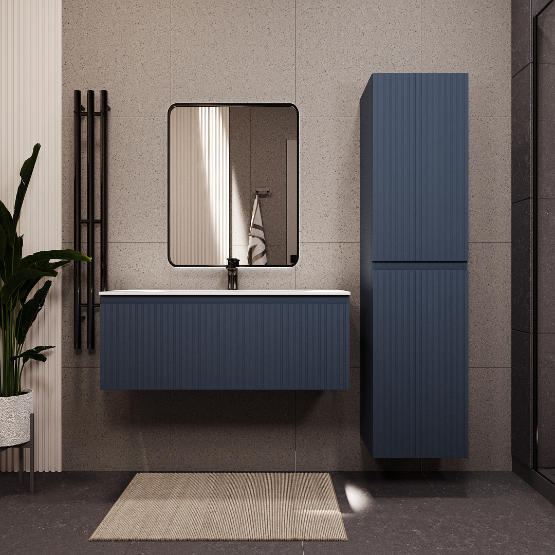 Тумба с раковиной подвесная (100 см) Terminus Vatikan VAT101001703101O, серый шёлк