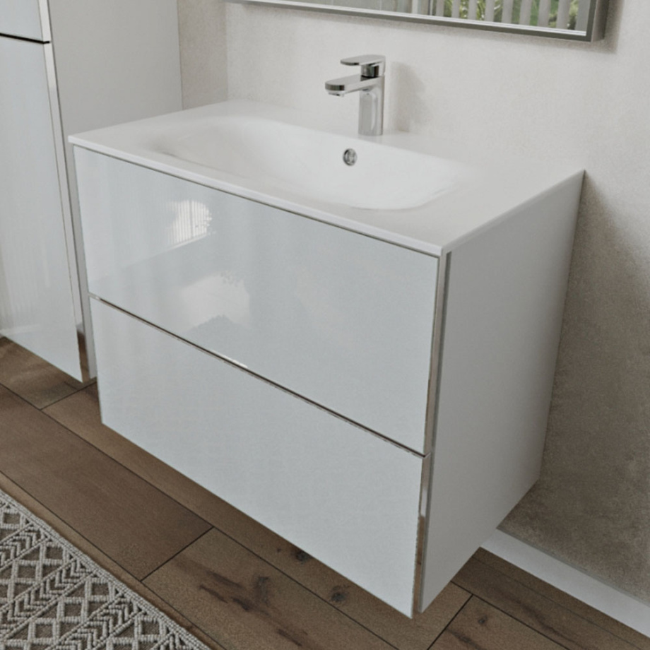 Тумба с раковиной подвесная (80 см) Terminus Vega VEG10802900301OSL, белый