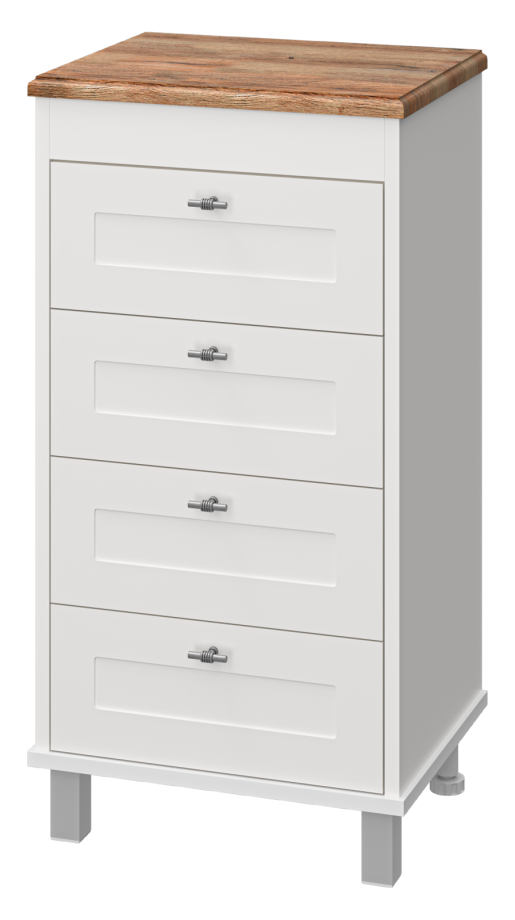 Тумба-комод Misty Марта 50 с зеркалом, белый/каштан