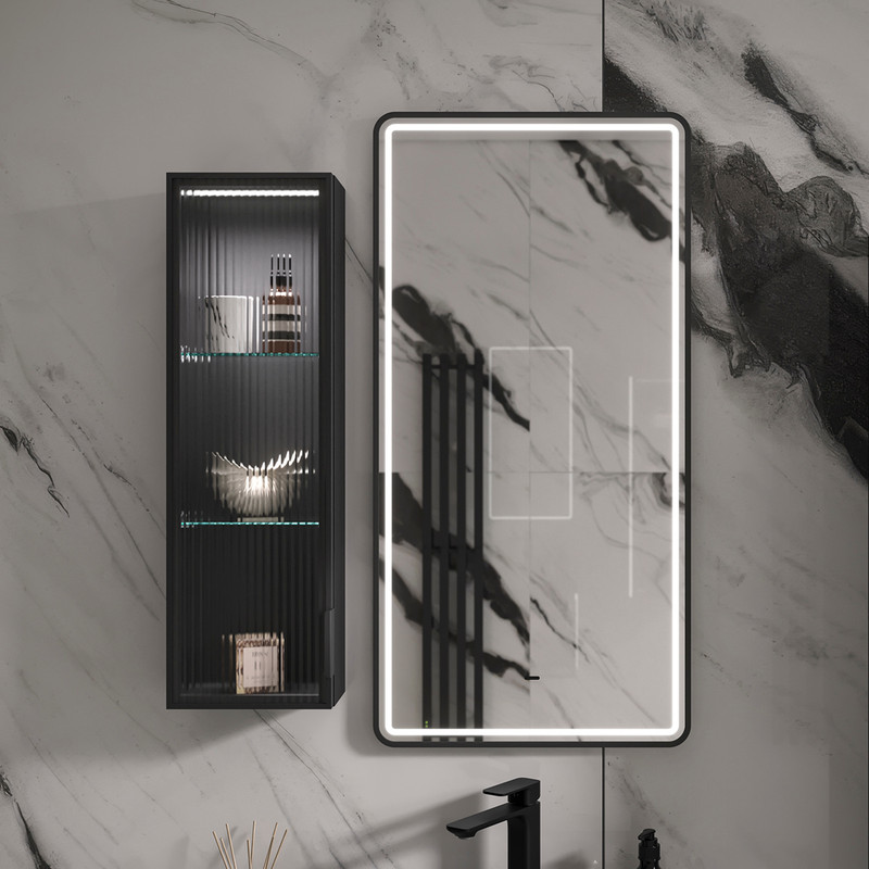 Зеркало с подсветкой EQUIL STOUNE 500х900, черный