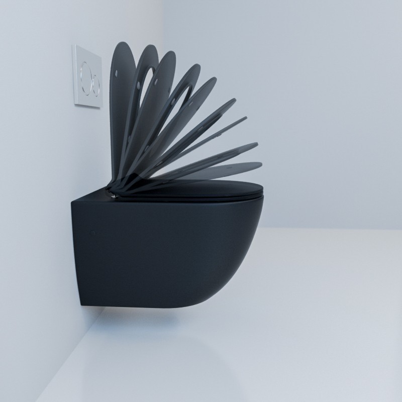 Унитаз подвесной Esbano FORTEX (Matt Black) 555х370х370