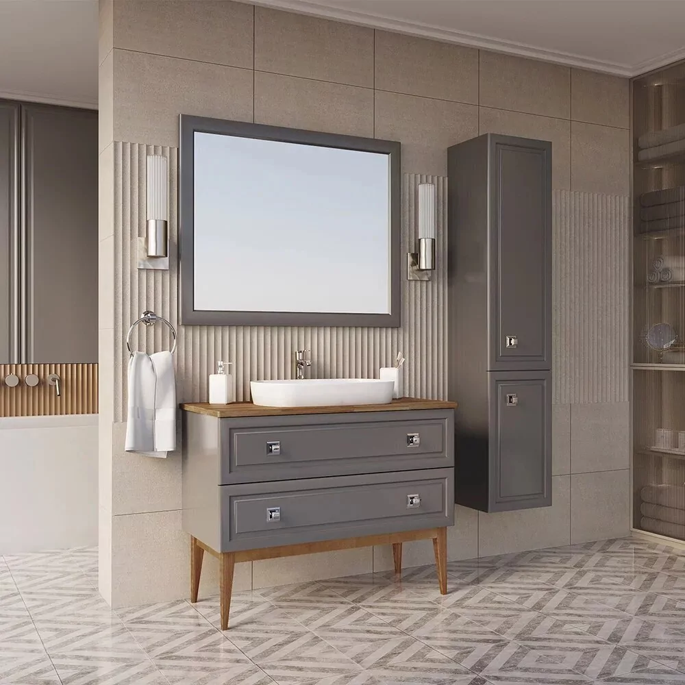 Зеркало ASB Woodline Каталина 100 серый