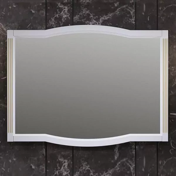 Зеркало Opadiris Лаура 120 белый матовый с бежевой патиной