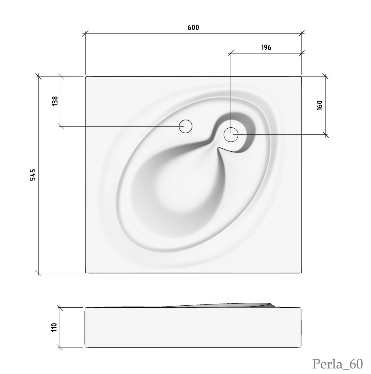 Раковина Stella Polar Пальмира 60х55 белая