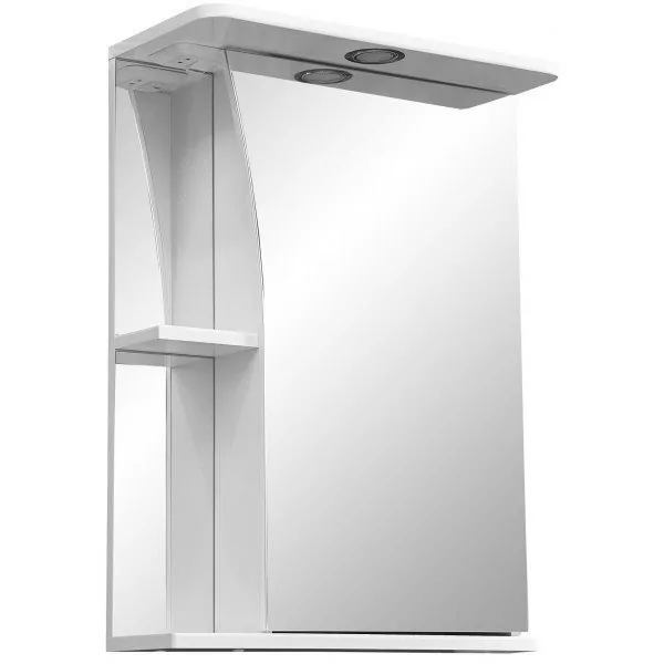 Зеркало-шкаф Stella Polar Волна Винчи 50 R свет, белый