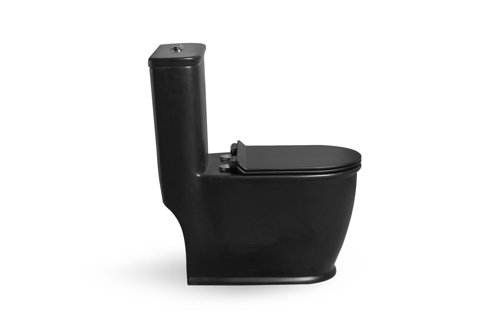 Унитаз SantiLine SL-5019MB напольный, безободковый, моноблок, черный матовый
