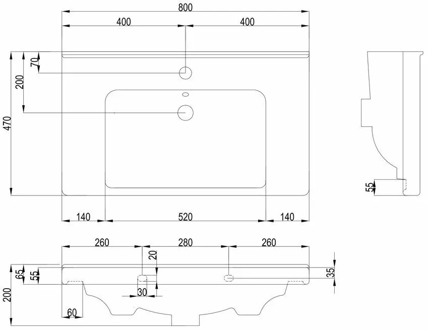 Тумба с раковиной ASB Woodline Риола 80 подвесная, белый от магазина Vanna-Vanna.ru!