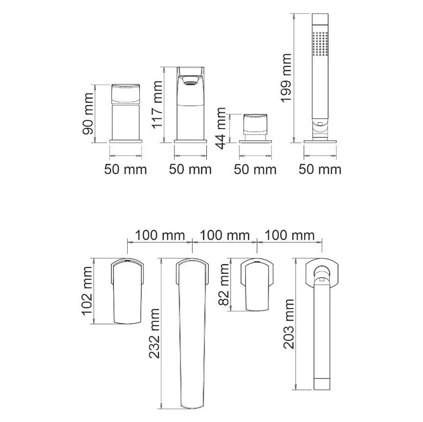 Смеситель на борт ванны WasserKraft Salm 2755 хром