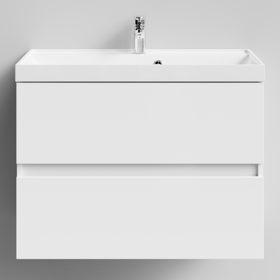 Тумба подвесная Vod-ok Бест 80 с раковиной Classica 80, белый + 13 цветов